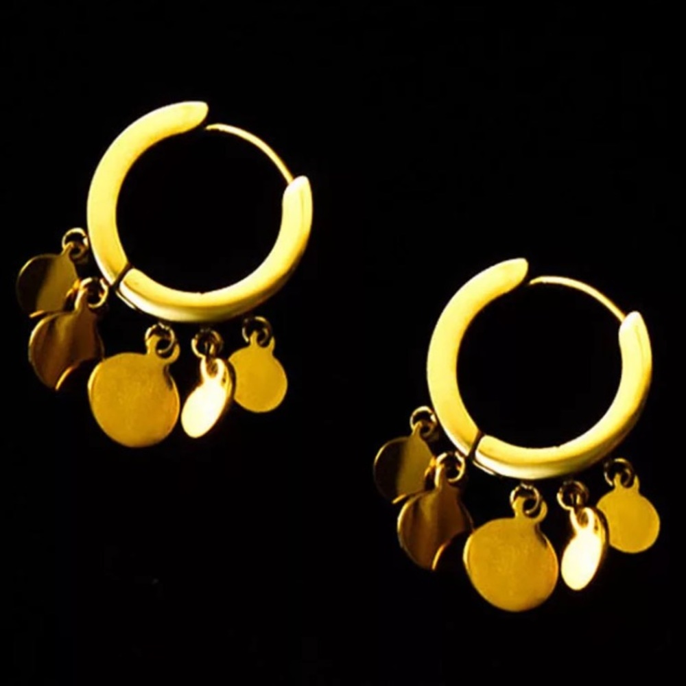 💛Insta 18K gold plated round tassel earrings - Picture 5 of 5